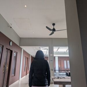 UniQlo Black puffer with a hoodie